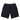 Black elastic waist shorts with a side pocket, shown from the back on a white background.