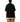 A person shown from the back wearing an oversized black short-sleeve polo shirt, a white undershirt, and tan pants against a plain white background.