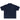 A navy blue short-sleeve polo shirt shown from the back, laid flat against a solid white background.