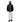 A model wearing a black hooded jacket with snap buttons, white sweatpants, and black shoes, standing against a plain white background.