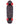 A longboard skateboard viewed from directly above, featuring a dark charcoal gray deck covered in detailed black skull illustrations. The skateboard is mounted on red wheels with black trucks, set against a solid white background.