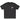 A black short-sleeve crewneck t-shirt with a small white Stussy logo printed on the left chest, displayed flat against a solid white background.