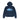A navy blue Stüssy hoodie shown from the back, featuring a large blue and white Stüssy logo graphic printed across the upper back, set against a plain white background.