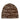 Brown beanie with 'Thrasher' logo pattern on a white background