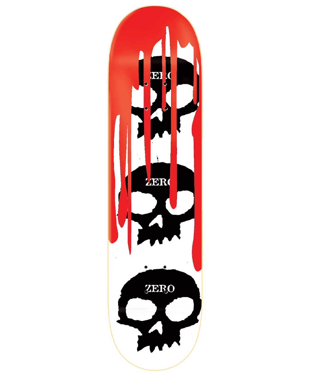 3 Skull Blood White Skateboard Deck