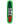 A skateboard deck featuring a bright green border with a central graphic of three white alien heads over a red, orange, and green stained-glass style background. The text 'alien workshop' is printed vertically on the left side.