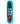 A skateboard deck featuring a bright blue border with a central graphic of three white alien heads over a green-to-red striped wing design, with the vertical text 'alien workshop' on the left side.