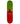 A skateboard deck shown vertically against a white background, featuring a split green and red graphic with a red horned monster and the text 'toy machine'.