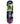 A skateboard deck featuring a collage-style graphic print with abstract and photographic panels in green, blue, black, white, and orange, photographed against a plain white background.