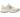A New Balance 9060 sneaker in a light cream and beige colorway, featuring a chunky midsole with a translucent beige heel and a white midfoot, set against a plain white background.