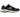 A New Balance sneaker in black, gray, and white, featuring the signature 'N' logo on the side, a thick white midsole, and mesh and suede upper panels.