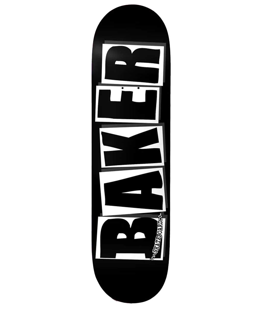 Black skateboard deck with 'Baker' logo on a white background