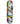A skateboard deck featuring a vibrant graffiti-style collage design with a yellow car, white vertical stripes, and abstract paint splatters on a white background.