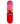A skateboard deck shown vertically against a plain white background. The deck features a bright red lower half with a cartoon devil graphic and the text 'toy machine' in white, and a pink upper half.