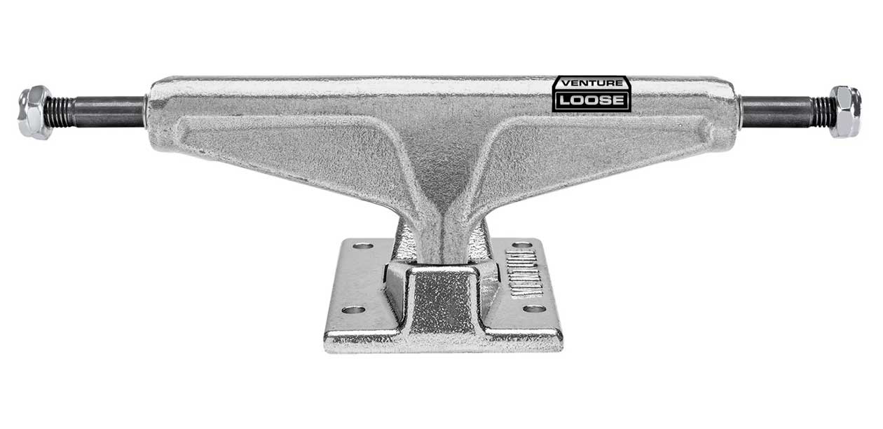 Skateboard truck with 'Venture' and 'Loose' branding on a white background