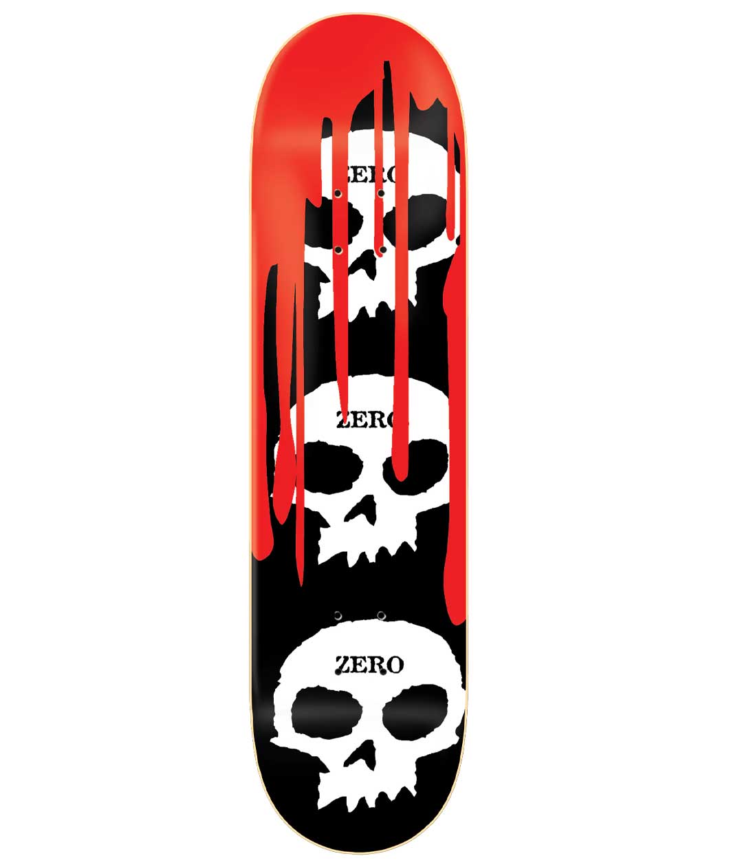 3 Skull Blood Black Skateboard Deck